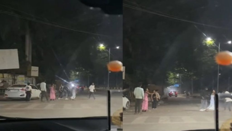 शराब के नशे में युवक-युवतियों का हाई वोल्टेज ड्रामा, मारपीट और हंगामे का Video Viral…