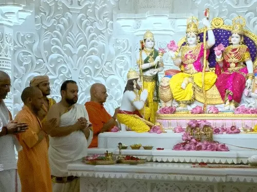 राम दरबार की अभिजीत मुहूर्त में प्राण प्रतिष्ठा शुरू
