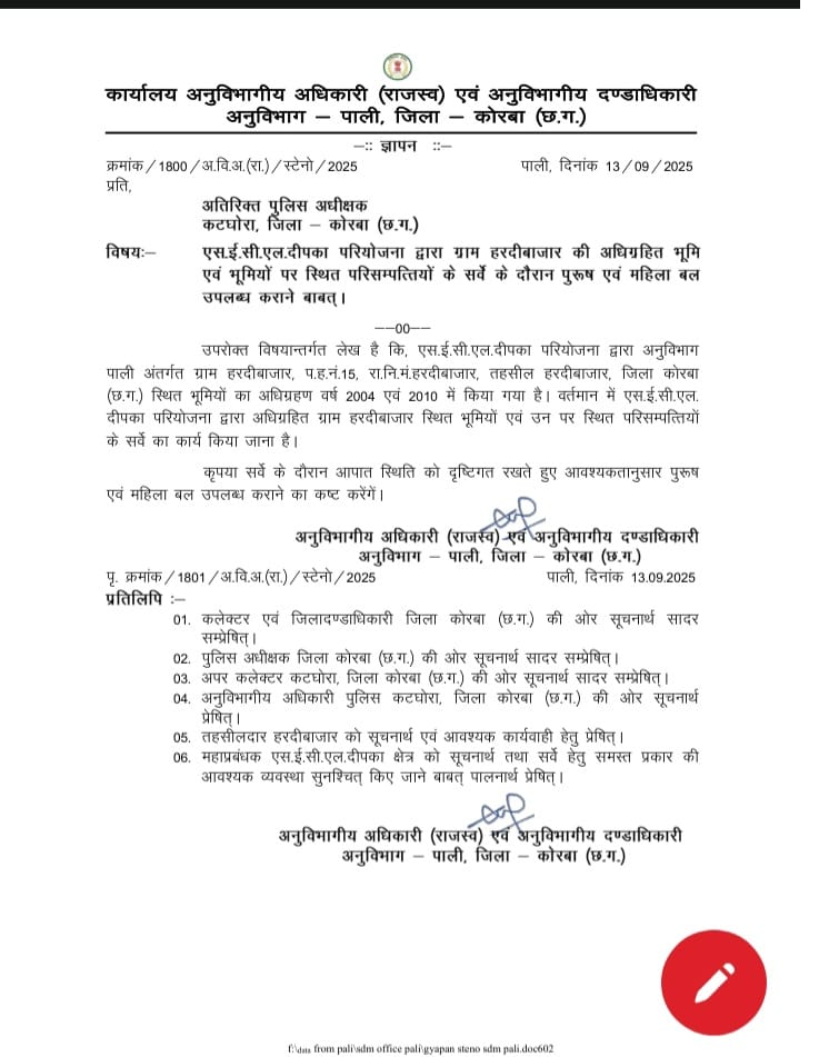 हरदीबाजार की जमीन पर फिर से विवाद, पुलिस बल की मौजूदगी में होगा सर्वे