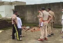 नशे के विवाद ने लिया खूनी रूप: छत पर चढ़कर युवक का ईंट से सिर कुचला, मौके पर मौत
