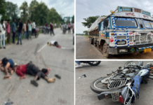 भीषण सड़क हादसा, ट्रक की टक्कर से बाइक सवार तीन युवकों की मौत; चालक फरार
